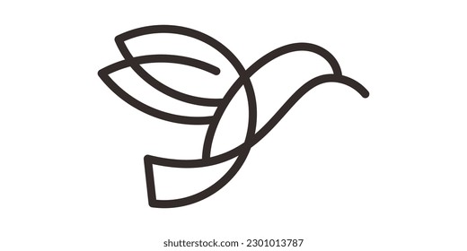 logo design bird ,line icon vector illustration