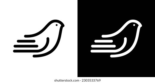 diseño de logotipo línea de pájaro icono vector
