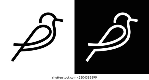 logo design bird line icon vector illustration simple