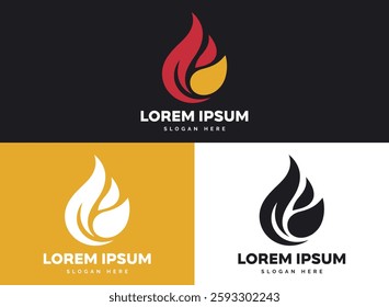 Logo Design Bird Silhouette, Fire 