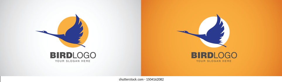 Logo design of a bird Bird, the symbol of freedom flying by the sun. Bird flying logo. Bird Concept logo design. Can be used for any business specially Travel, Hotel, Consistency and many more.