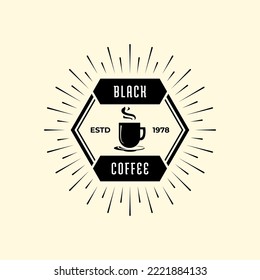 logo design for black coffee, black logo with bright background