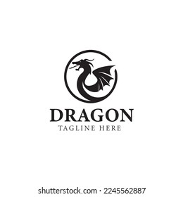 Logo design of black electric dragon
