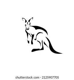 Logo Design Black Kangaroo Animal Icon Stock Vector (Royalty Free ...