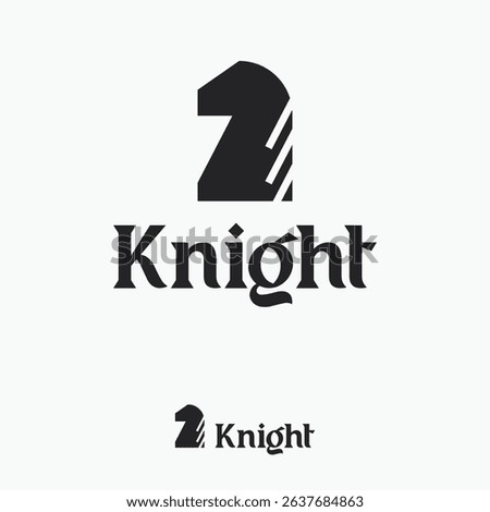 Logo design of black knight horse chess warrior minimalist and bold design