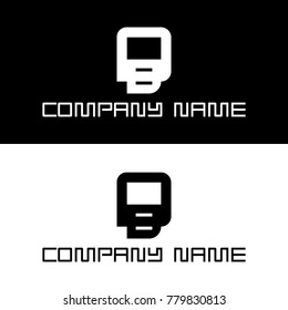 logo design with black and white concept, with abstract initials can be used for company or others.