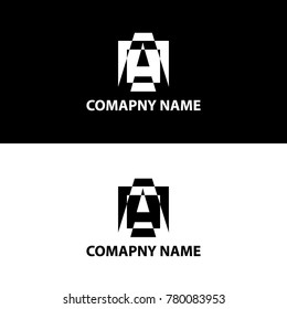 logo design with black and white concept, with abstract initials can be used for company or others.