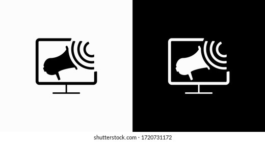 Logo design. Black and white silhouettes. Announcement. News.