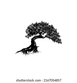 logo design black white tree