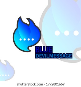 logo design with blue of devil concept. vector illustration