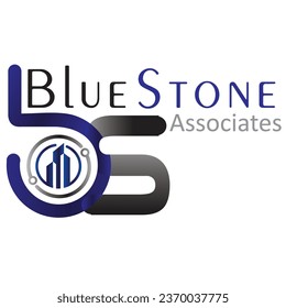 diseño de logotipo con diseño de rocas azules y de ondas grises para el logotipo de tipo de propiedad de capucha