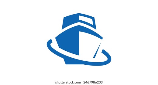 diseño de logotipo para embarcaciones, barcos, cruceros, buques de carga, transporte, mar. diseño de logotipo icono, Vector, símbolo, creativo, idea.