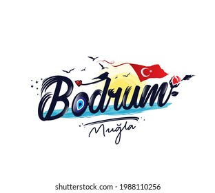 Logo design with "bodrum mugla" text