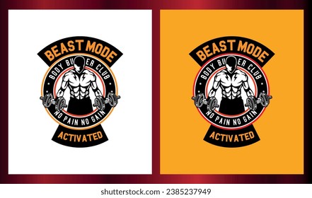 Fitness center beast mode Royalty Free Vector Image