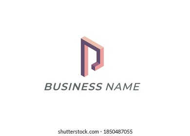 logo design bold letter P and R