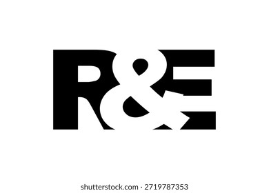 Diseño del logotipo de RE en estilo audaz. Símbolo de identidad blanco y negro. Emblema de tipografía moderna. Icono de marca Corporativa. Mínima Plantilla de negocio.