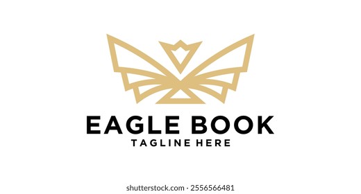 logo design book and eagle,fly,animal,symbol,icon,idea,creative.