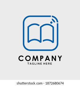 logo design of a book with a line style. This logo design is suitable for your company project.