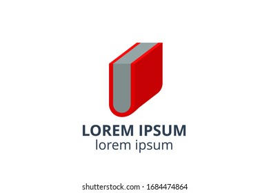 diseño del logotipo de la plantilla de libro en la forma creativa aislar ilustración vectorial. uso para cualquier negocio como editorial, librería, empresa digital, biblioteca, empresa educativa, escuela, universidad,