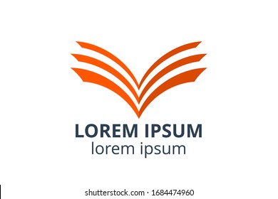 logo design of book template in creative shape isolate vector illustration. use for any business like publishing office, book store, digital corporate, library, education company, school, college,