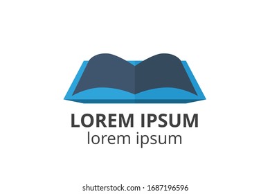 logo design of book template in creative shape isolate vector illustration.  
