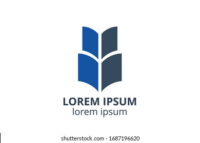 logo design of book template in creative shape isolate vector illustration. 