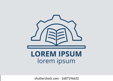 logo design of book template in creative shape isolate vector illustration. 