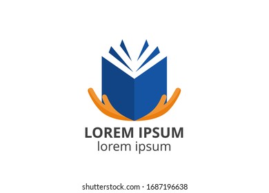 logo design of book template in creative shape isolate vector illustration. 