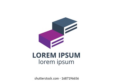logo design of book template in creative shape isolate vector illustration. 