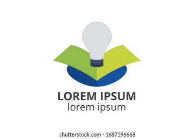 logo design of book template in creative shape isolate vector illustration.  