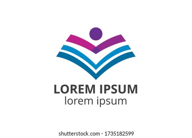 logo design of book template in creative shape isolate vector illustration. use for any business like publishing office, book store, digital corporate, library, education company, school, college,