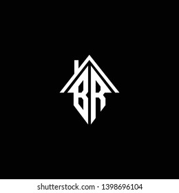 Logo design of BR RB in vector for construction, home, real estate, building, property. Minimal awesome trendy professional logo design template on black background.