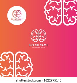 logo design brain technology vector template