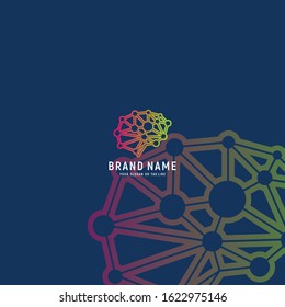 logo design brain technology vector template