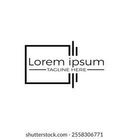 Logo design for brand, in black color with white background with extra space, modern and unique.