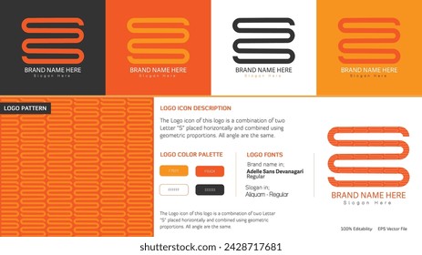 Logo Design, Brand Identity with Pattern, Color Theme, and Font Information with all details.