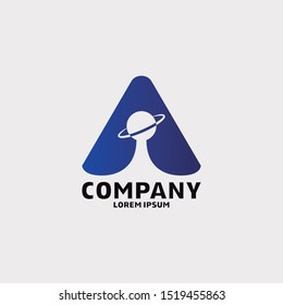 logo design brand professional letter a space company. vector illustration