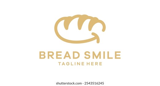 logo design bread and smiley, emoticon, food, logo design vector, icon, symbol, idea, creative.