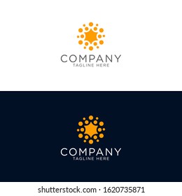 Logo design bright sun abstract style template
