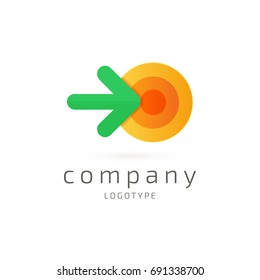 Logo Design Broker Vector Template. Illustration Design Of Logotype Bidding Business Symbol. Arrow Pictogram.