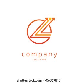 Logo design broker vector template. Illustration design of logotype bidding business symbol. Arrow pictogram.