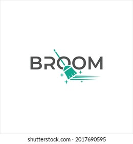 logo design broom, text, typography, cleaning, sign vector symbol. for cleanliness business