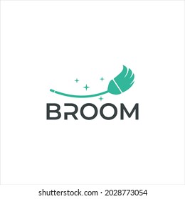 logo design broom, text, typography, cleaning, sign vector symbol. for cleanliness business