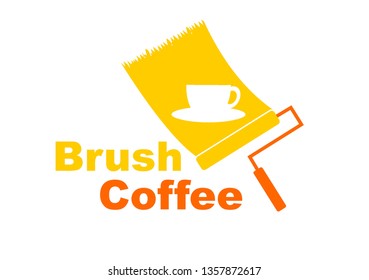 Logo design brush coffee