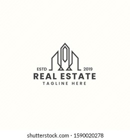 logo design building elegant Vector