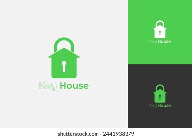 Diseño del logotipo de un edificio o casa con una llave