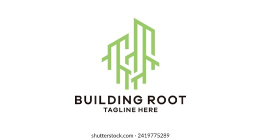 Logo Design Building Root, Logo Design Template Symbol Idee.