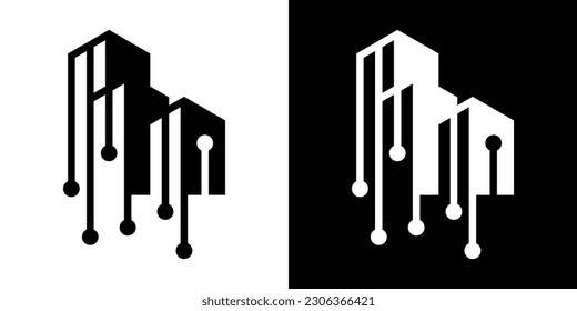 Logo Design Building Technology Symbol Vektorgrafik