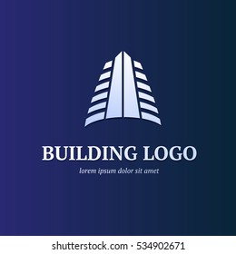 Logo design building vector template flat simple skyscraper, business center, hotel
