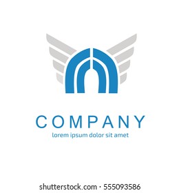 Logo design building vector template flat simple skyscraper, business center, hotel. Logo design building vector template